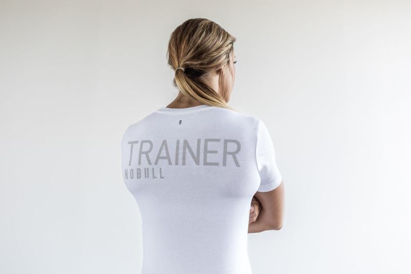 Koszulki Nobull Trainer Damskie Białe | 104372-AWG